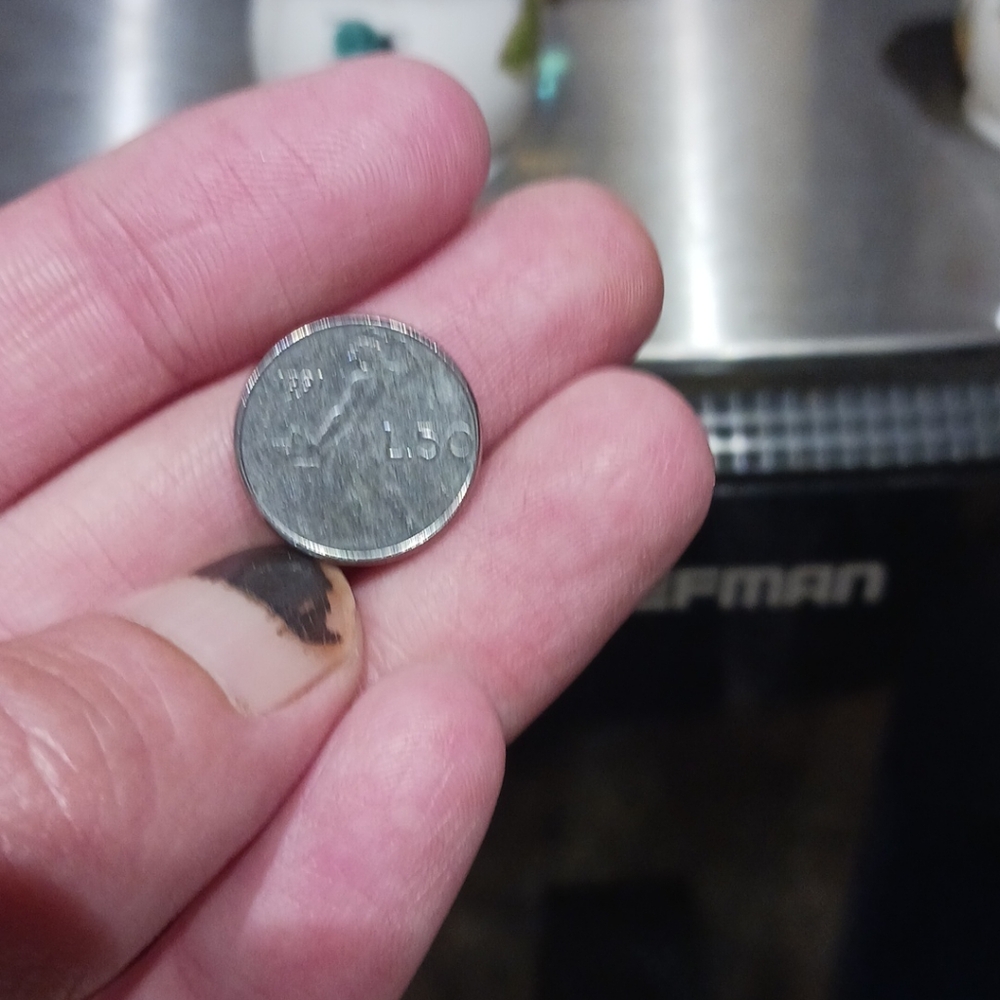 1991 Italy, 50 Lire Coin, Rome, Stainless Steel.